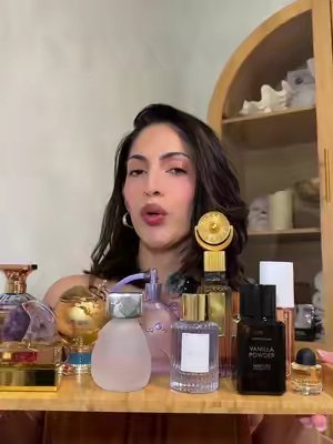 TikTok post by @cincin0808 for Maison Asrar. Caption reads: [...] Co. @MATIERE PREMIERE PARFUMS @Maison Asrar....