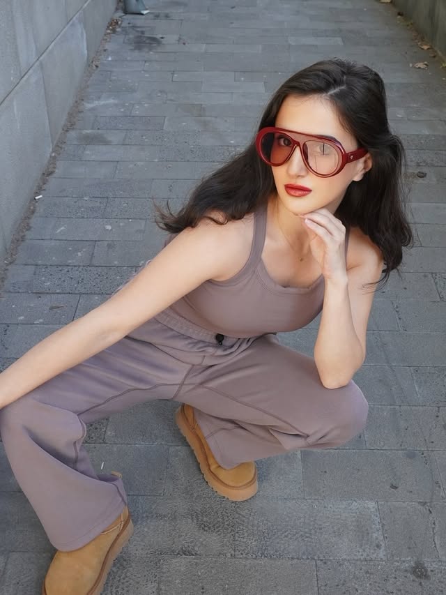 Instagram post by @evelinoragvelidze for SOJOS VISION. Caption reads: Thanks @sojosvision 🤍💫✨
SOJOS SJ2390 sunglasses....