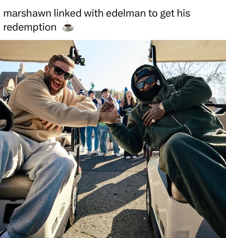 Instagram post by @hurdles for Starbucks. Caption reads: [...] know I needed 🤝@Beastmode @Edelman11....
