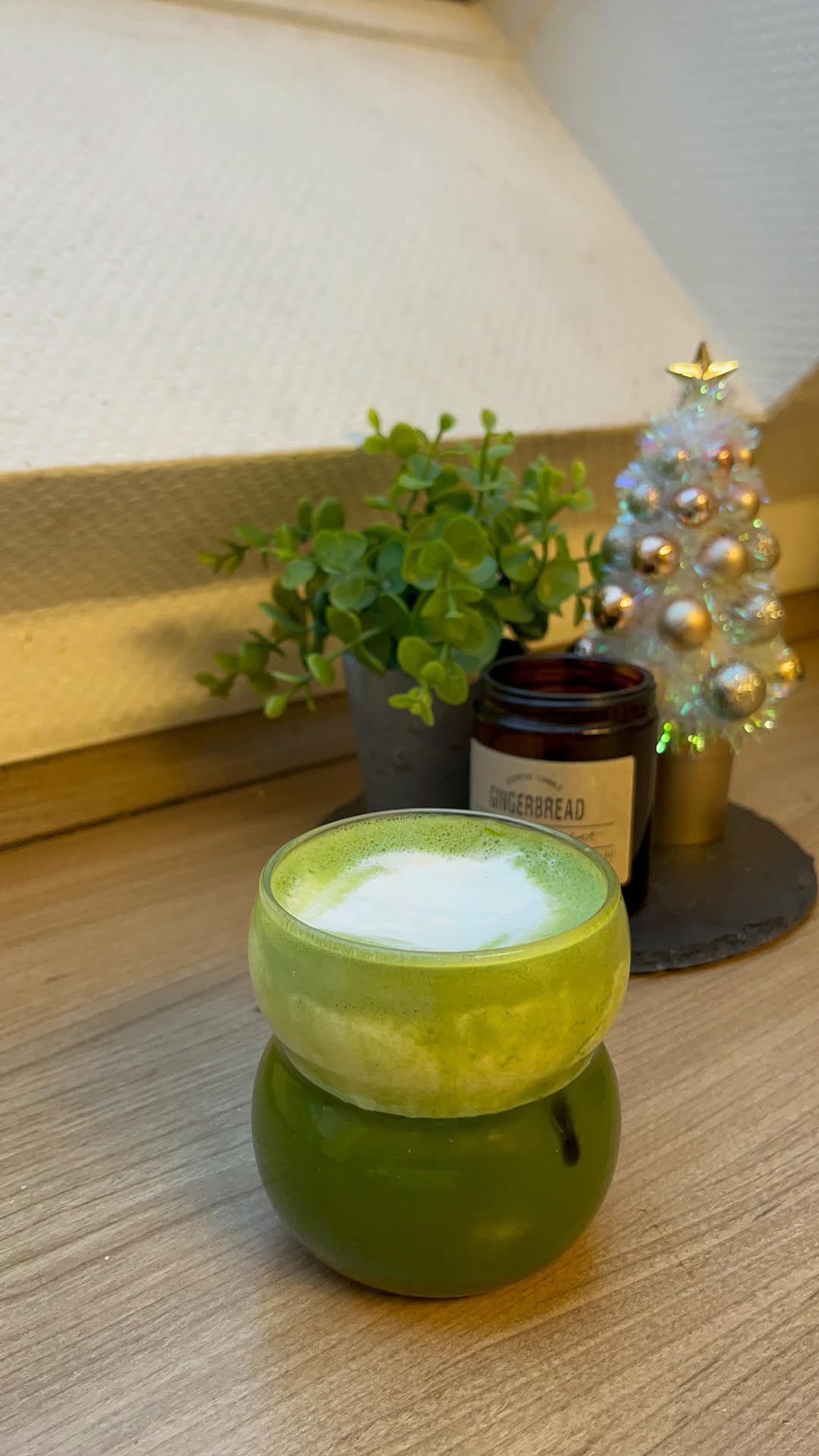 Instagram post by @sevilays_world for Nioteas. Caption reads: Hazelnut cream Matcha Latte....