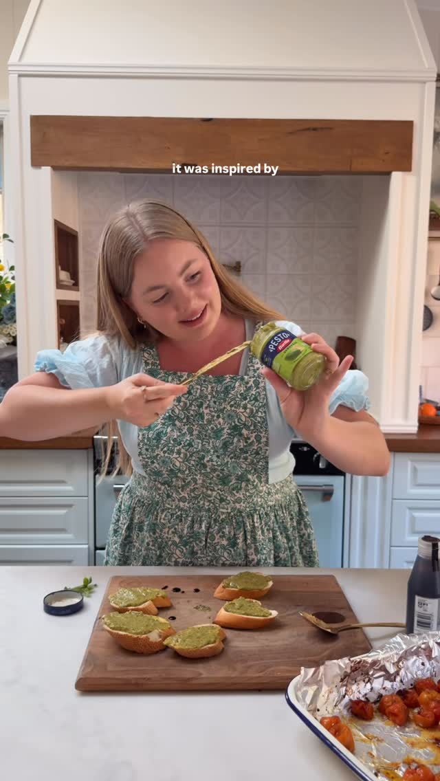 Instagram post by @brookestyless for Barilla. Caption reads: 1 Jar of @barillaaus Pesto Barilla alla Genovese =....
