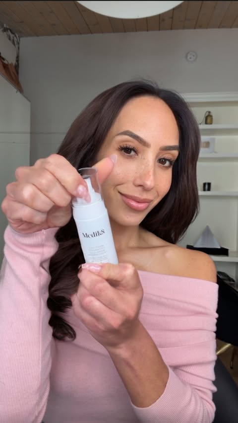 Instagram post by @cherylburke for Medik8. Caption reads: [...] Exo-PDRN Prismatic+ serum from....