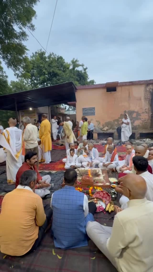 Instagram post by @shrayambhargavaofficial for Bharatiya Janata Party. Caption reads: Paid a heartfelt visit to the Gaushala on....