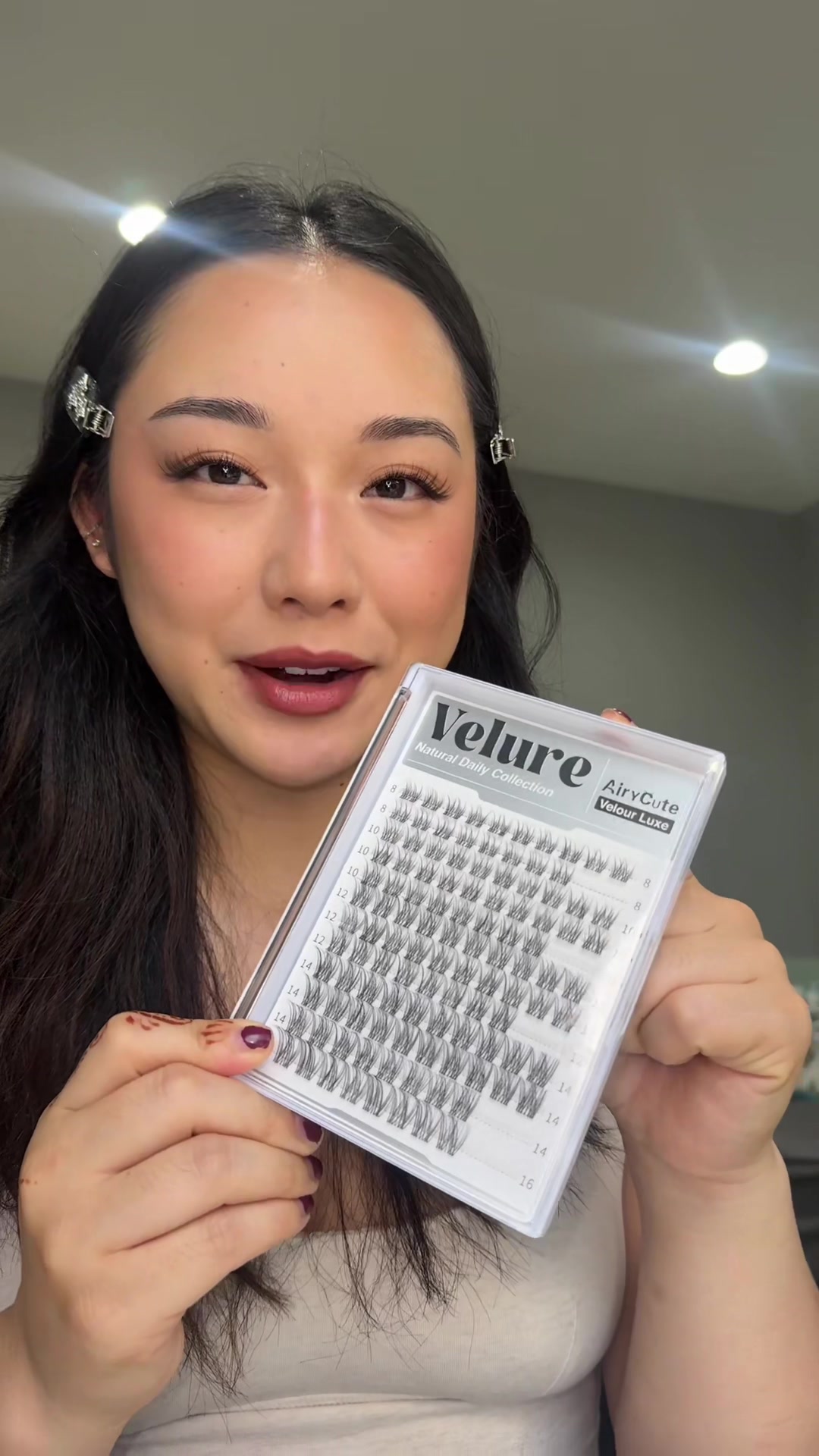 TikTok post by @averyhlee for AiryCute Beauty. Caption reads: [...] for a discount off your order 💓 @AiryCute....