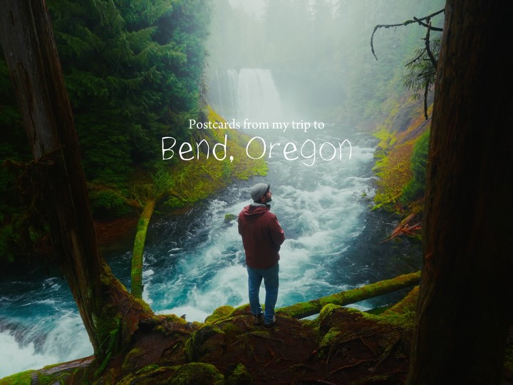 Instagram post by @jhamilbader for Visit Bend Oregon. Caption reads: It's hard to beat a spring road trip to Bend,....
