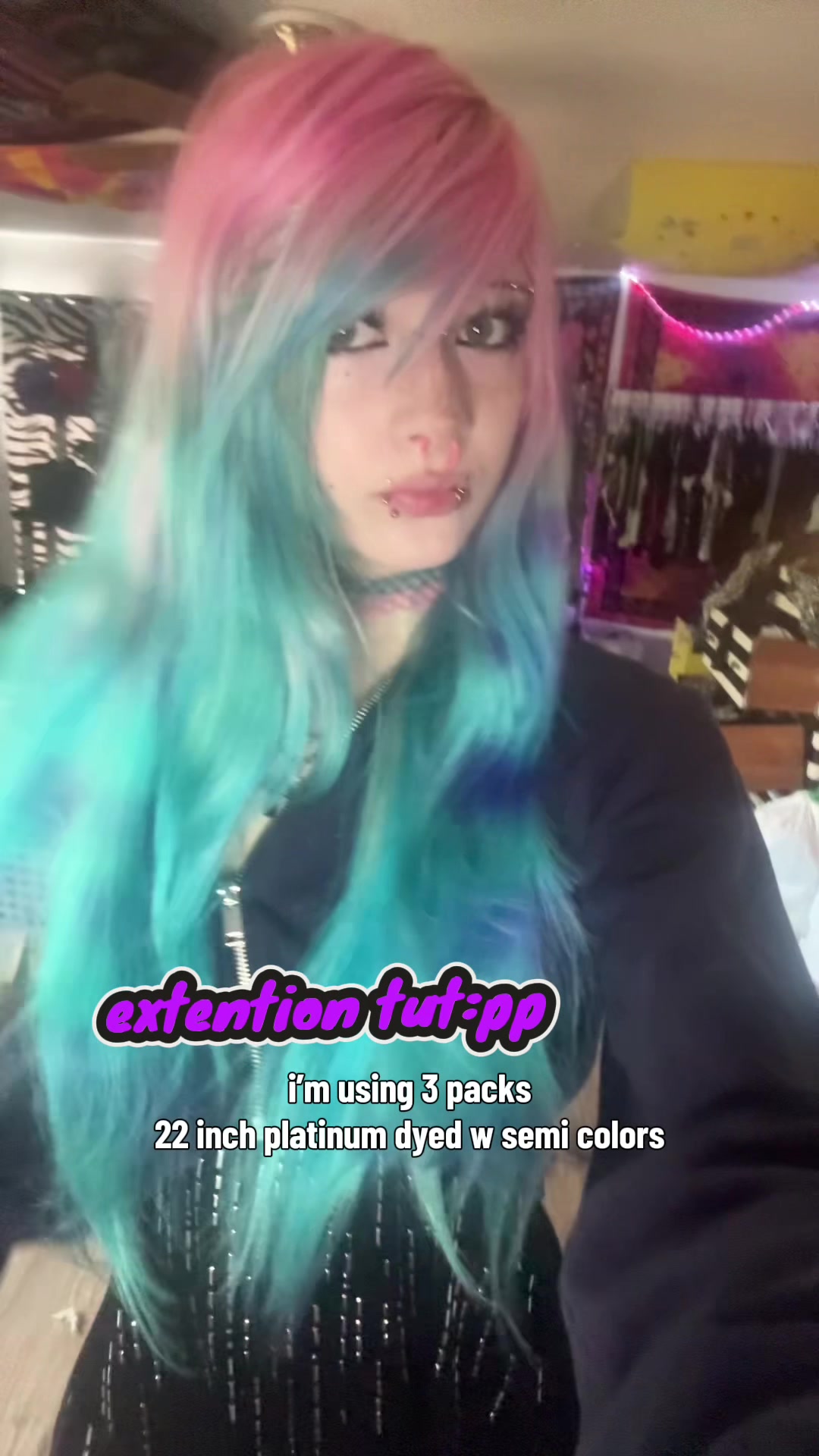 TikTok post by @idontknowsamera for Goo Goo Hair. Caption reads: [...] hair extensions so fricking much @GOO GOO....