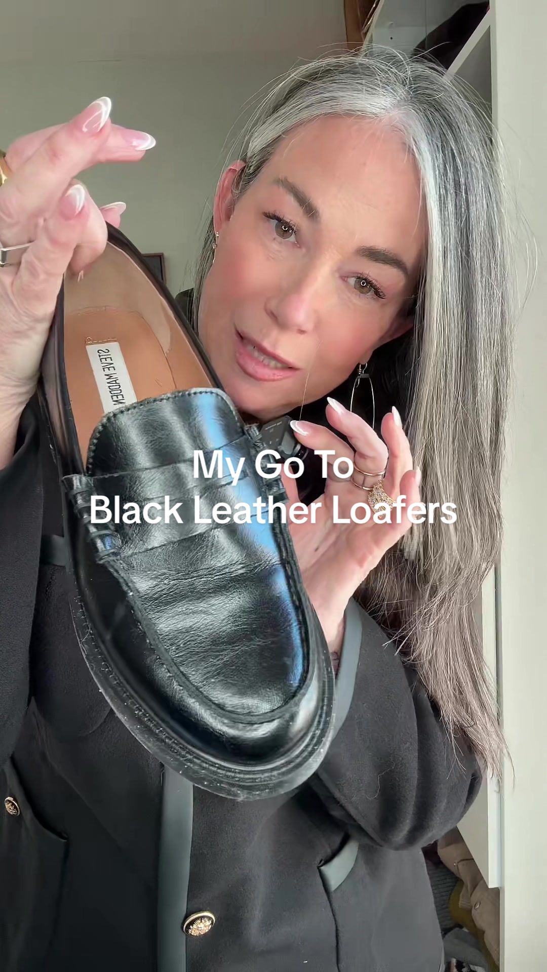 TikTok post by @aestheticaleestyles for Steve Madden. Caption reads: @stevemadden my go to loafers I wear all [...].