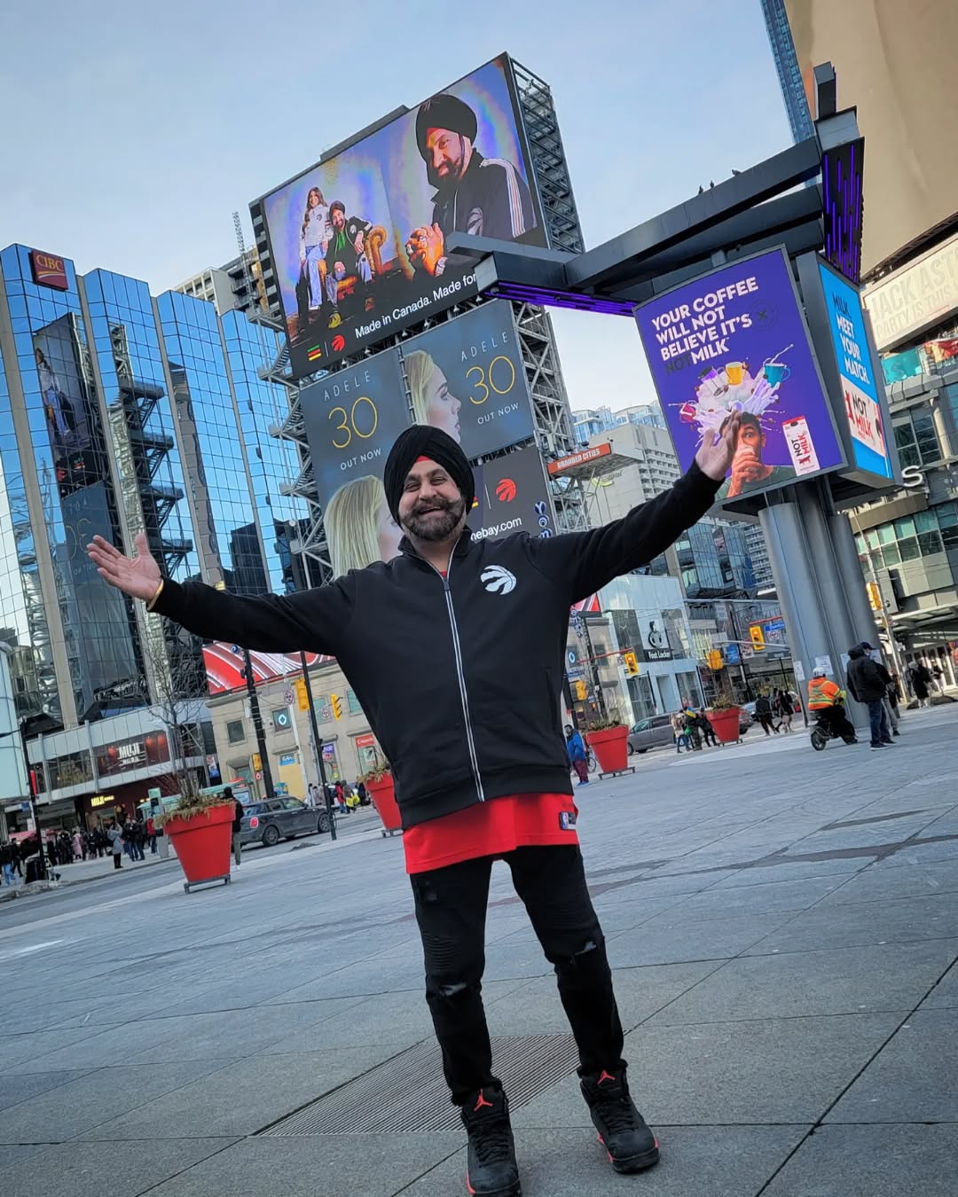 Instagram post by @navbhatiasuperfan for The Bay. Caption reads: What a special moment. As a @raptors fan, as an....