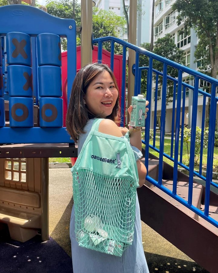 Instagram post by @yennybow for Oatbedient. Caption reads: Enjoy good vibes with @oatbedient's new Oat Milk....