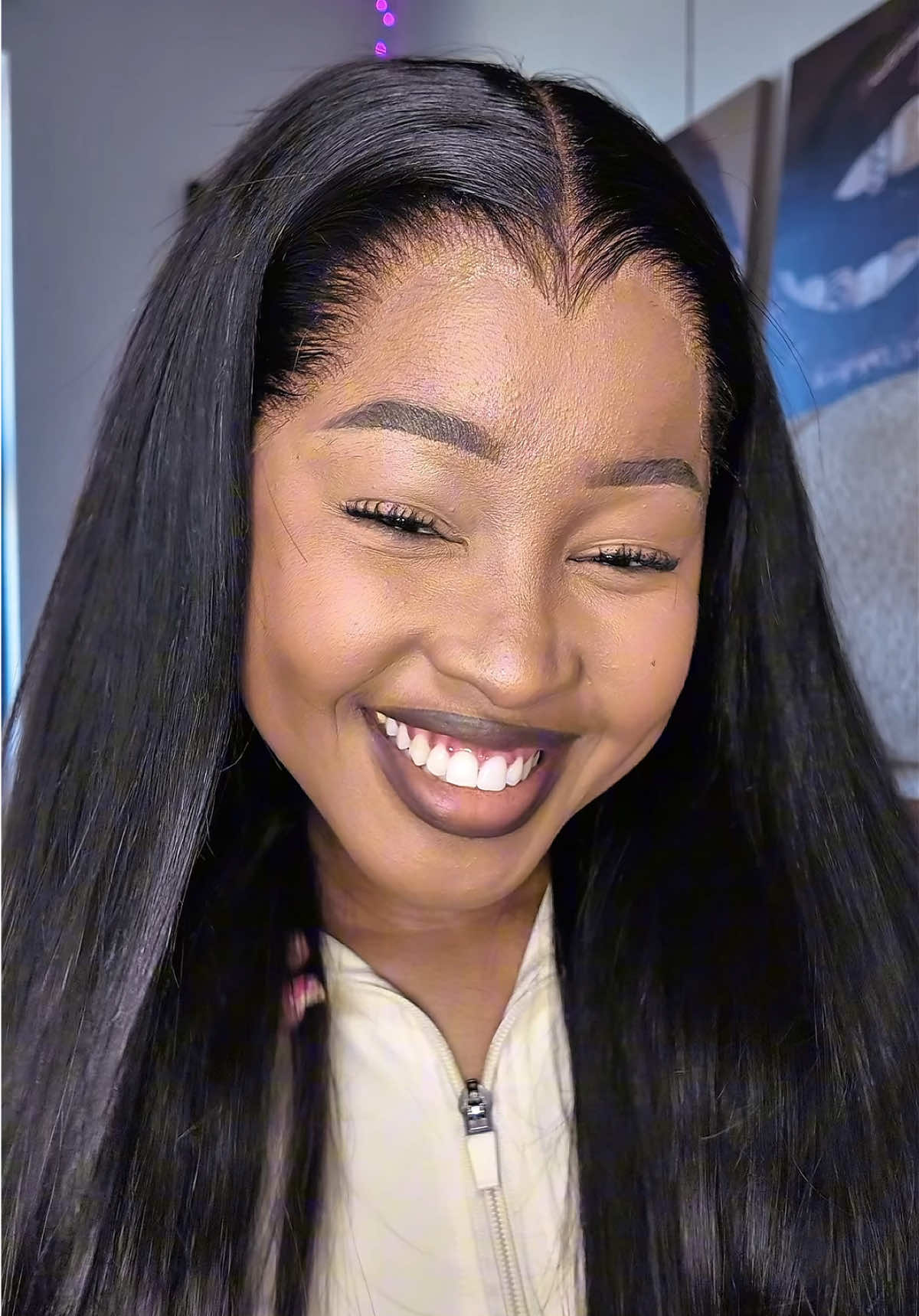 TikTok post by @asi.mbonge for Alipearl Hair. Caption reads: [...] best widows peak hairline wig!....