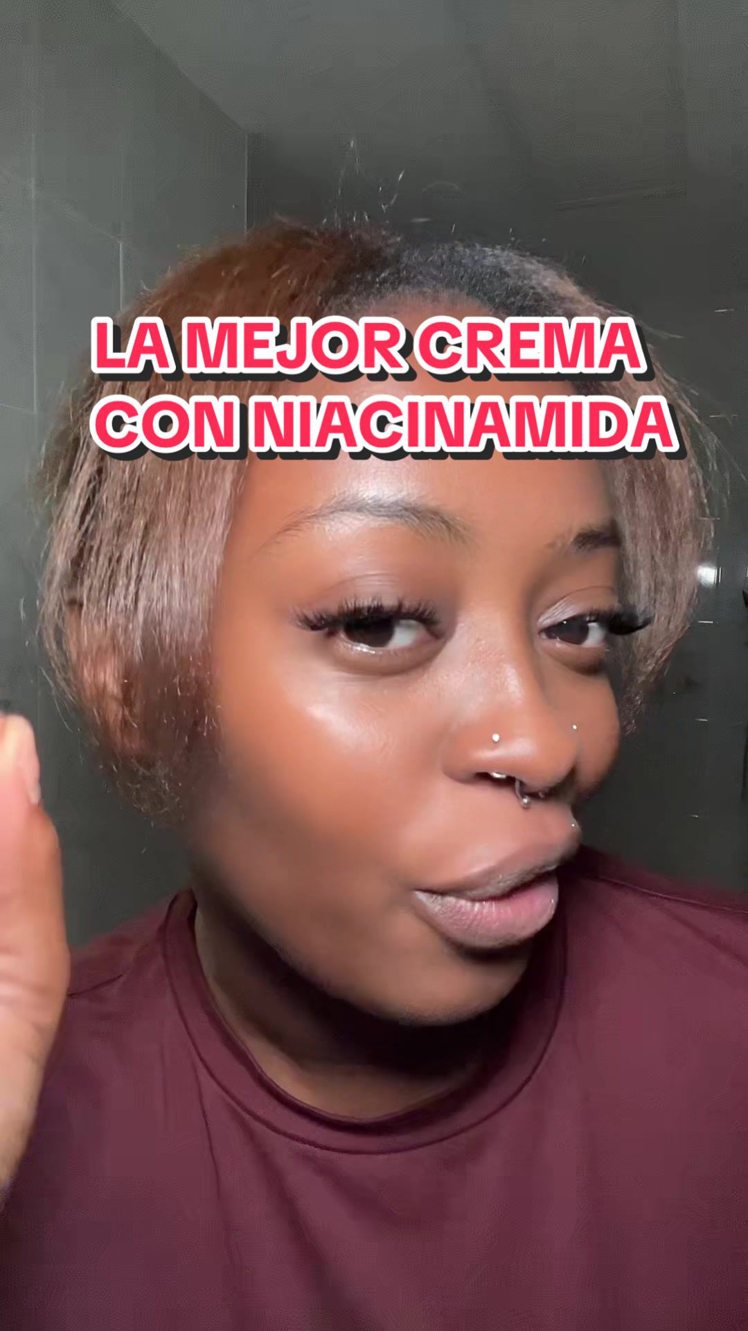 TikTok post by @naija_cutiee for Niche Beauty Lab. Caption reads: [...] 🤭❤️ amamos #niacinamideglow #nichebeautylab....