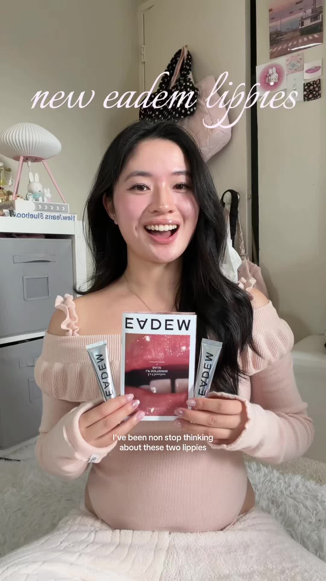 TikTok post by @janeezhao for Eadem. Caption reads: [...] new shades🙊💗 they’re both so so pretty....