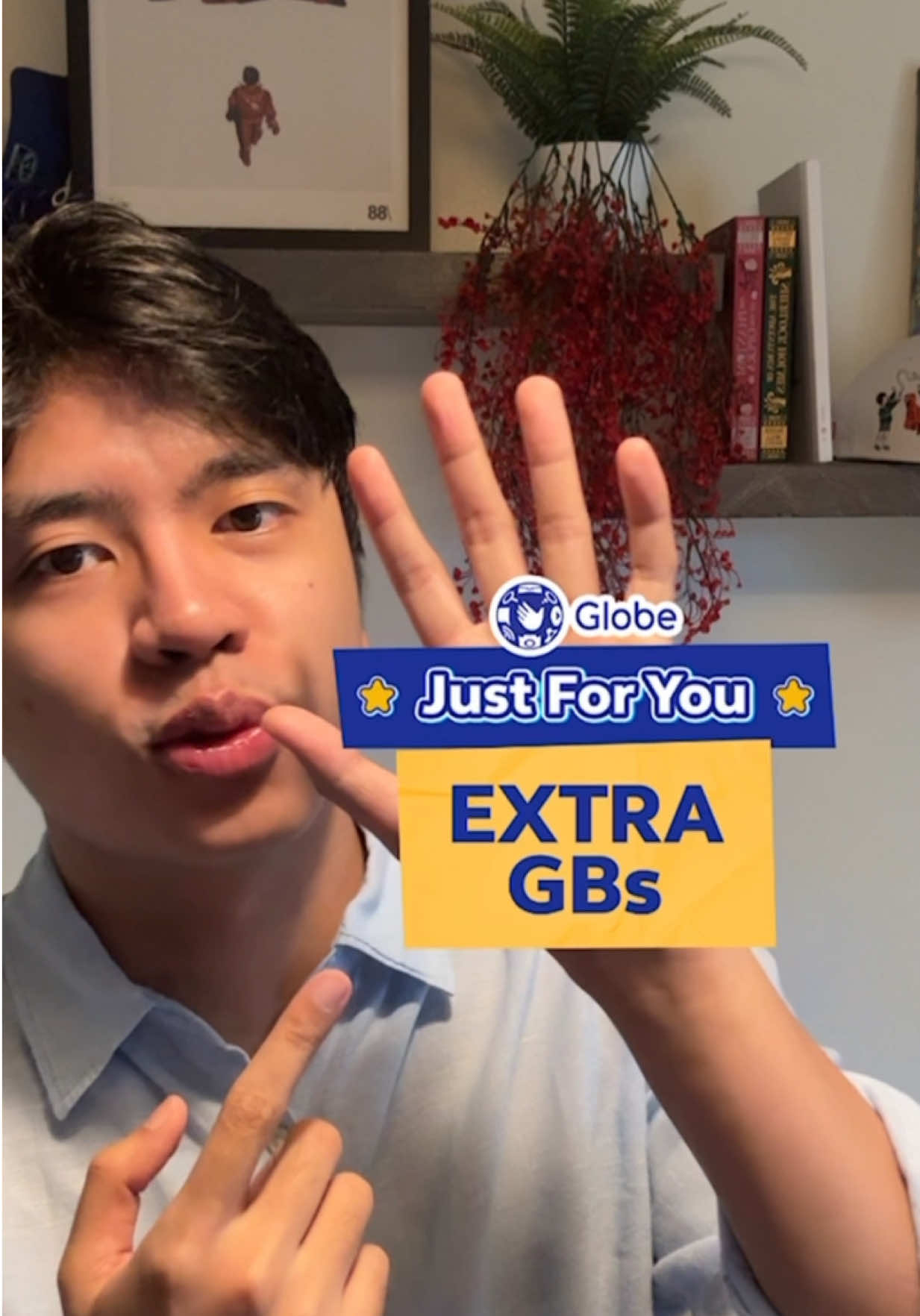 TikTok post by @chicomatoes for Globe Telecom. Caption reads: POV: Globe knows exactly what you need 😎💙  Check....