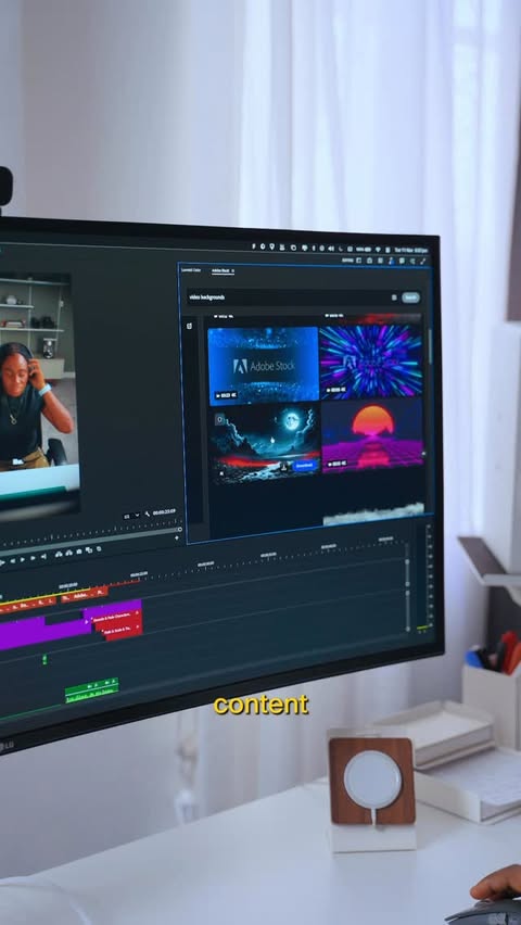 Instagram post by an influencer for Adobe Creative Cloud. Caption reads: [...] panel in Premiere! @adobecreativecloud....