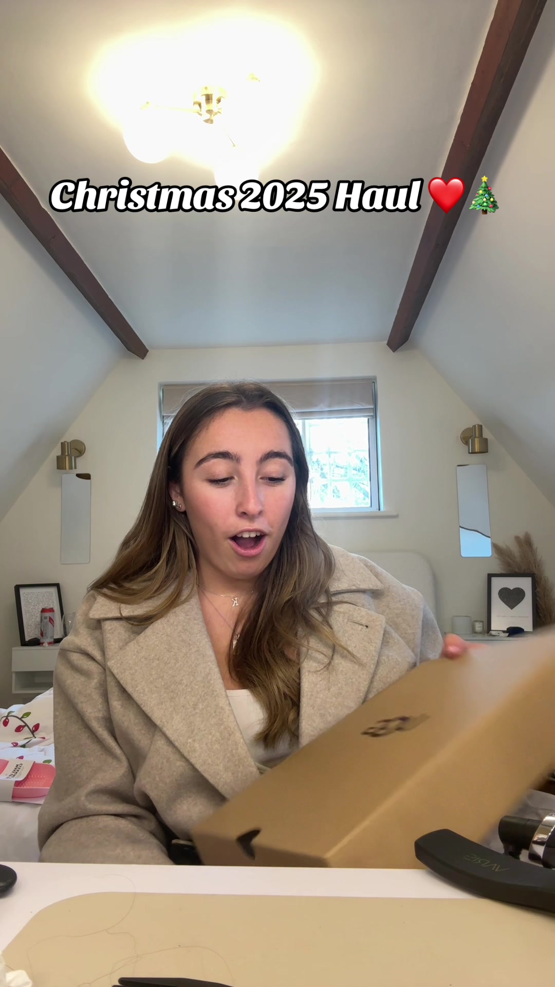 TikTok post by @lilybakes_official for Hair Syrup. Caption reads: [...] ❤️ #lilybakes #christmas #christmashaul @ghd....