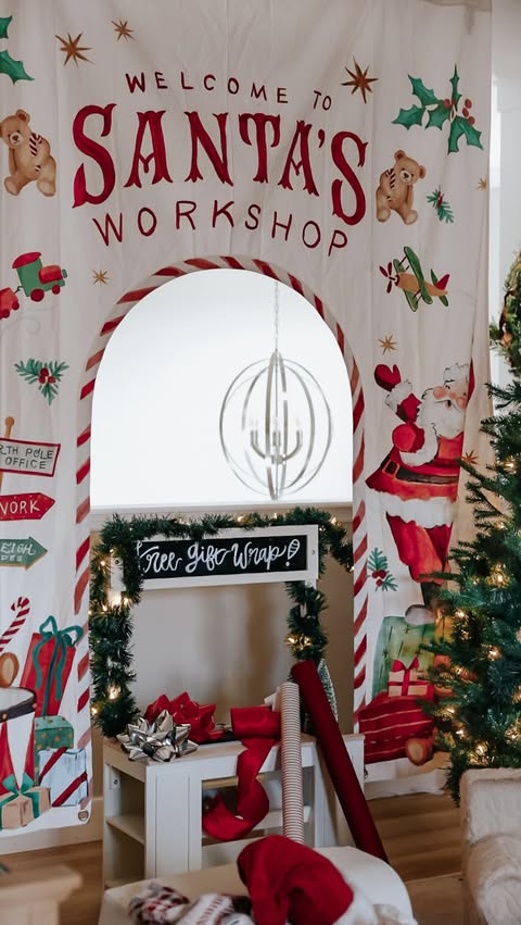 Instagram post by @stephleighworthy for Pottery Barn Kids. Caption reads: The way a tree full of red ribbon, vintage style....