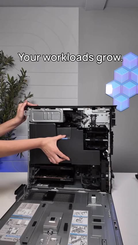 Instagram post by @jesstechspice for Dell Technologies. Caption reads: AI training, 8K rendering, simulation—whatever you....