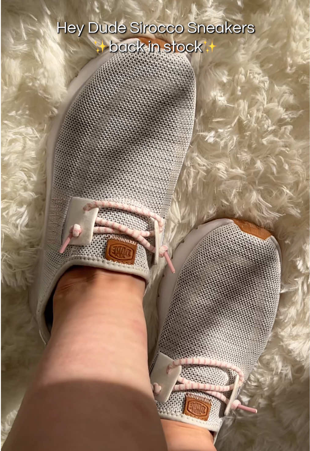 TikTok post by @jlynn1421 for Hey Dude Shoes. Caption reads: [...] are finally back🙌🏻 @HeyDude #heydudeshoes....