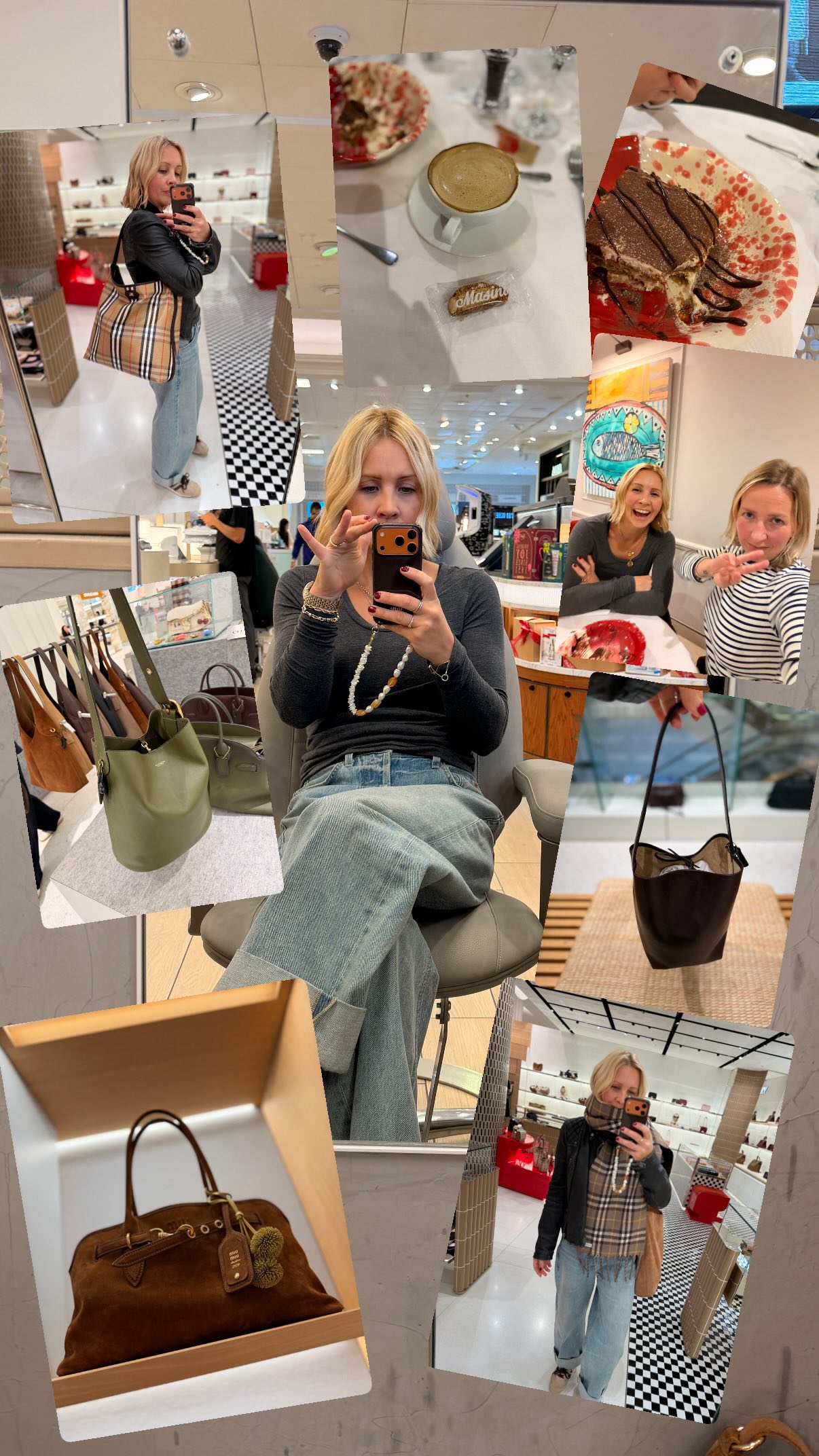 Instagram post by @ashley.dainty for Selfridges. Caption reads: What I wore on my day off to go and get a facial....