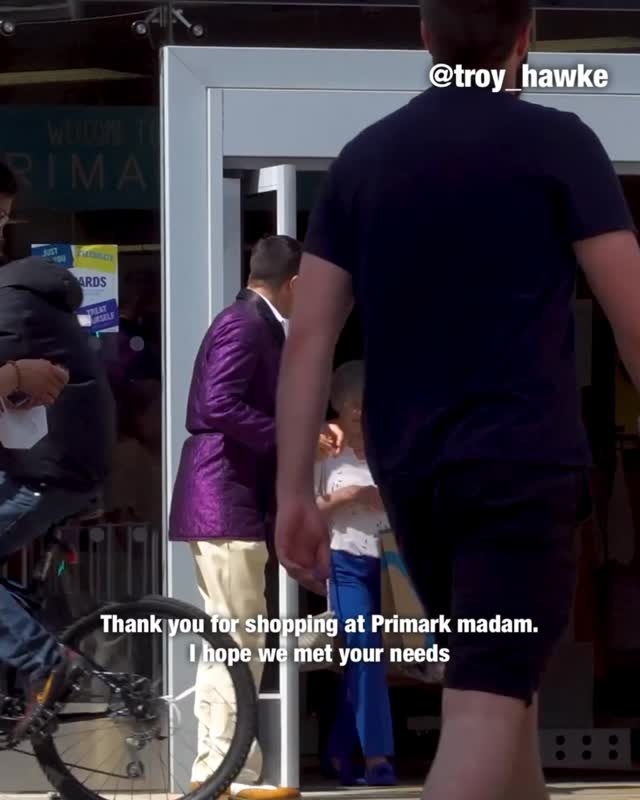 Instagram post by @troyhawke for Primark. Caption reads: #throwback to the early days @primark Sheffield 🫡....