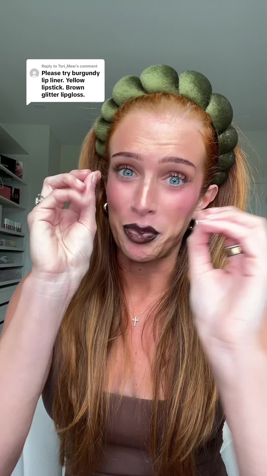 TikTok post by @sarah_wolak for maccosmetics. Caption reads: Replying to @Tori_Mew ANOTHER DAY ANOTHER....