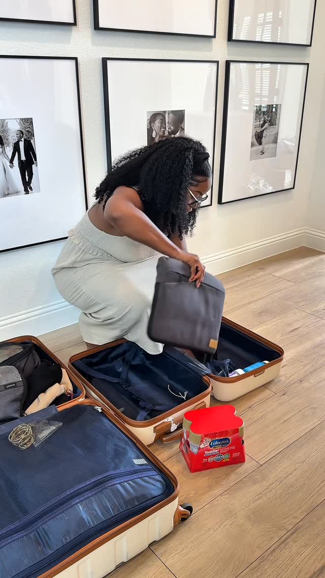 Instagram post by @iammarybennett for Enfamil. Caption reads: #ad Flying with a toddler is STRESSFUL 🥴But....