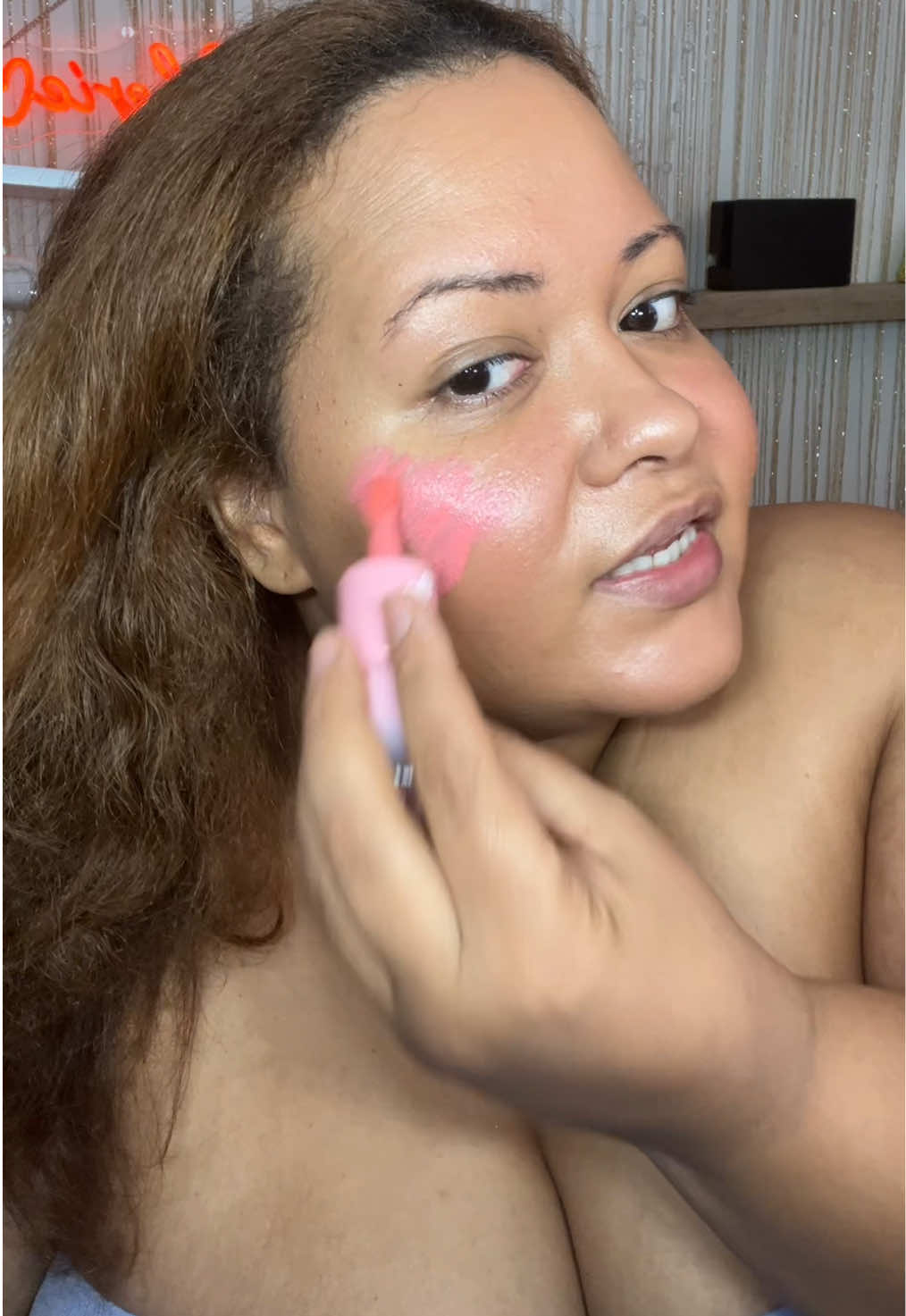 TikTok post by @reesiecherie for Babygodewy Beauty. Caption reads: Woah!! Holy cheeks! @babygodewybeauty.