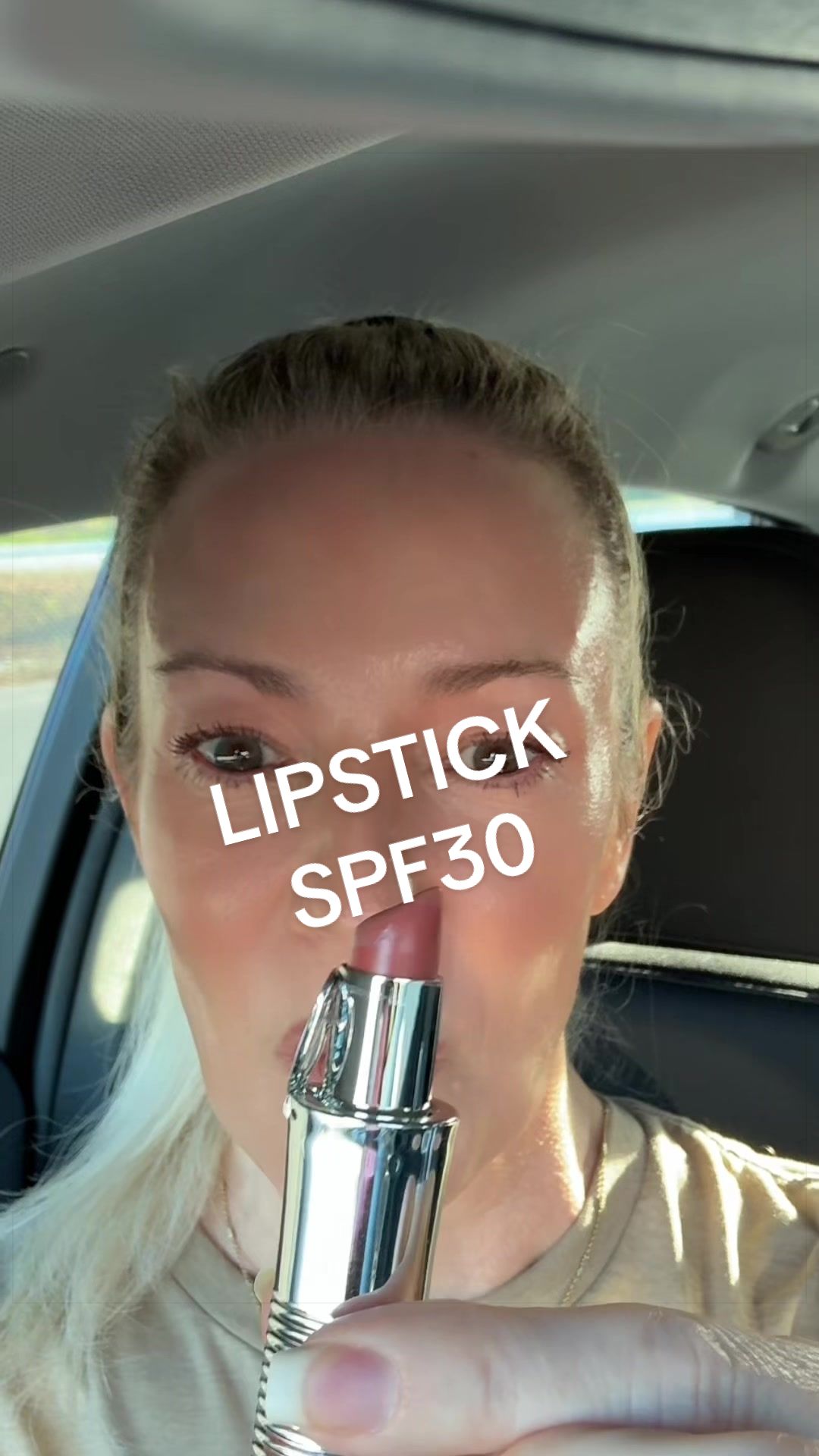 TikTok post by @jean.capo for KAPLAN MD. Caption reads: [...] SPF 30 SHADE- Beverly #lipstick #spf @KAPLAN....