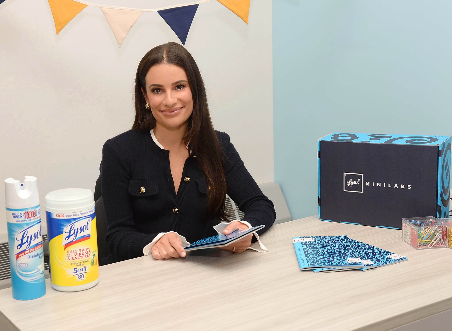Instagram post by @leamichele for Lysol. Caption reads: #ad Back-to-school is officially here! I partnered....