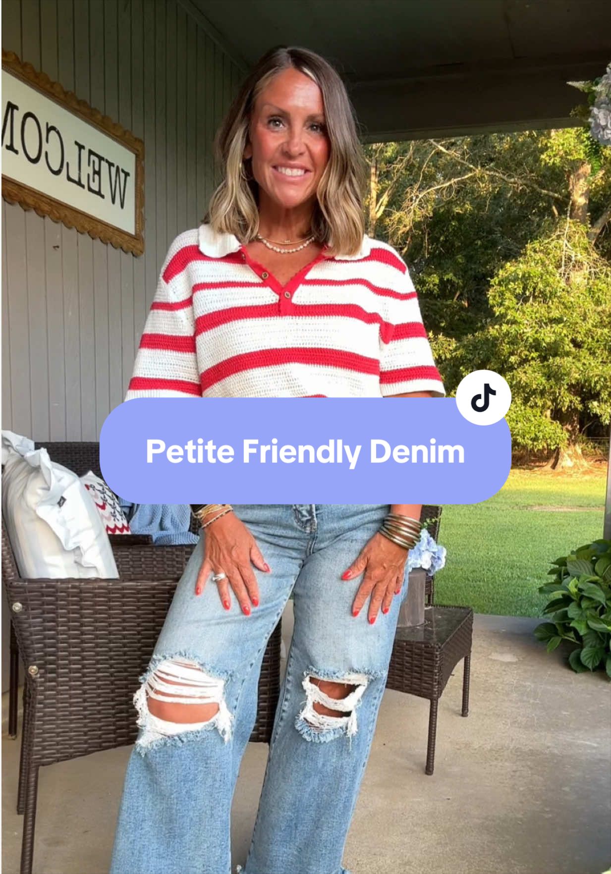 TikTok post by @loribeth_501 for Walker Rose Boutique. Caption reads: [...] your new favorite pair of denim. @Walker....