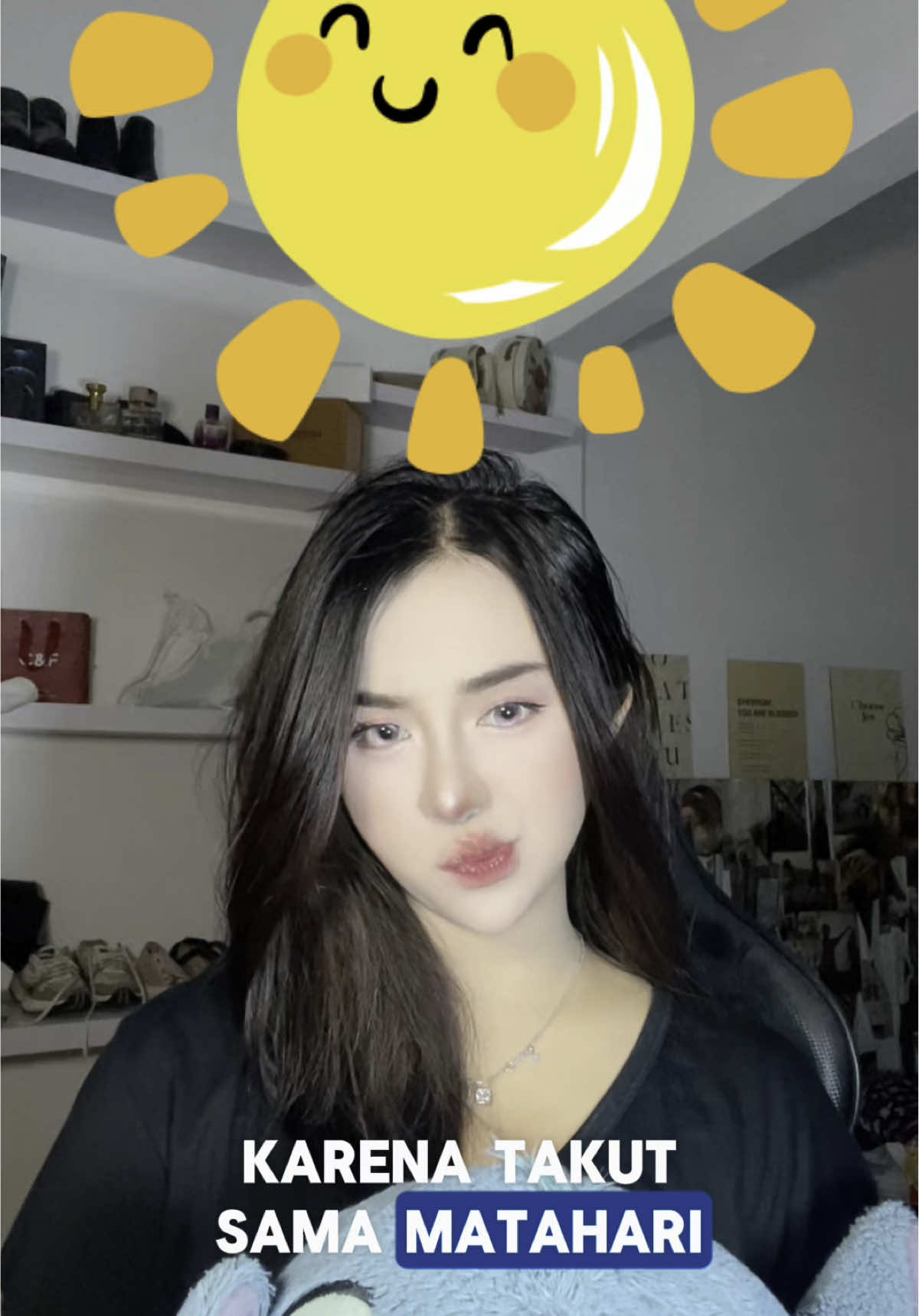 TikTok post by @just.adiorme for Garnier Indonesia. Caption reads: Garnier Super UV Cooling WaterGel Sunscreen dari....