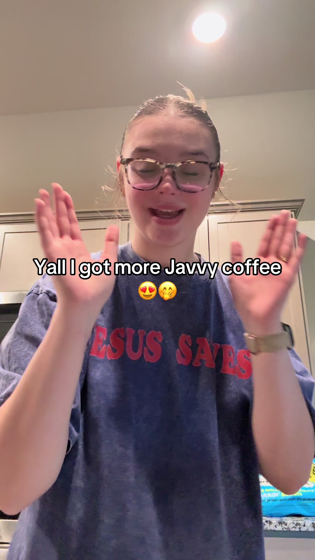 TikTok post by @ashleighthefuturenurse for Javy Coffee. Caption reads: Coffee haullll @Javvy 🤭 #haultok #hauls....