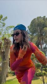 Instagram post by @rumeysayagciii for Juste Studio. Caption reads: summer vibes canım 😋🍉🌈🍒☀️....