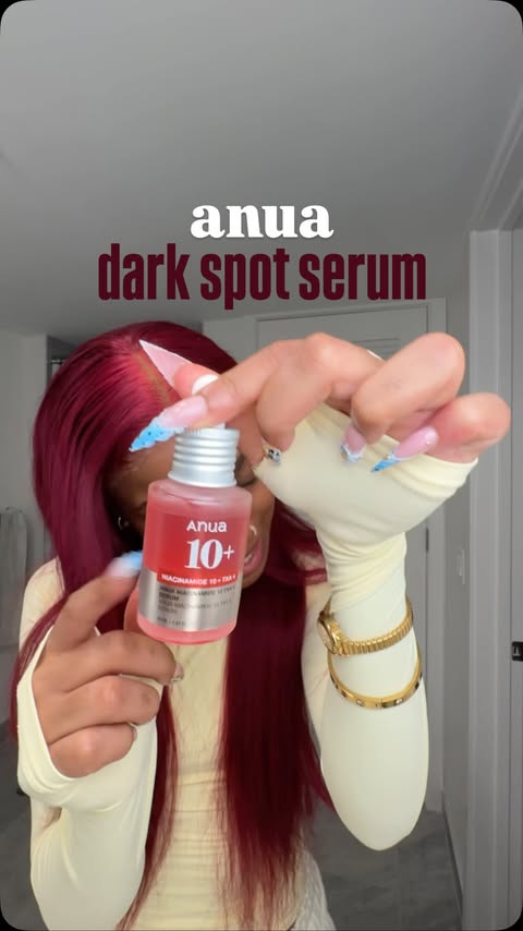 Instagram post by @queen.olu for Anua. Caption reads: [...] stayed in my routine for over a year!!....