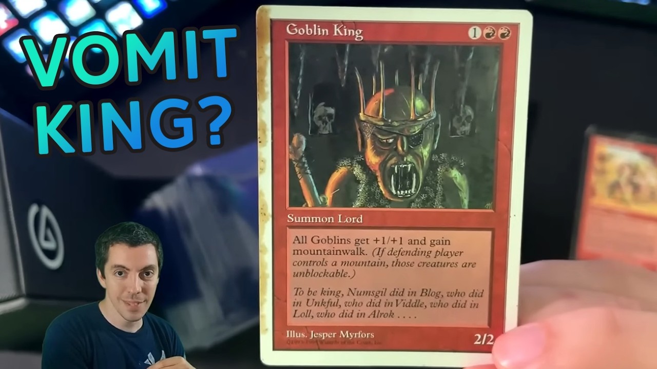YouTube post by @JimDavisMTG for INTO THE AM. Caption reads: 👺 Sleeving My Second Place 🥈 Pre-Modern Goblin....