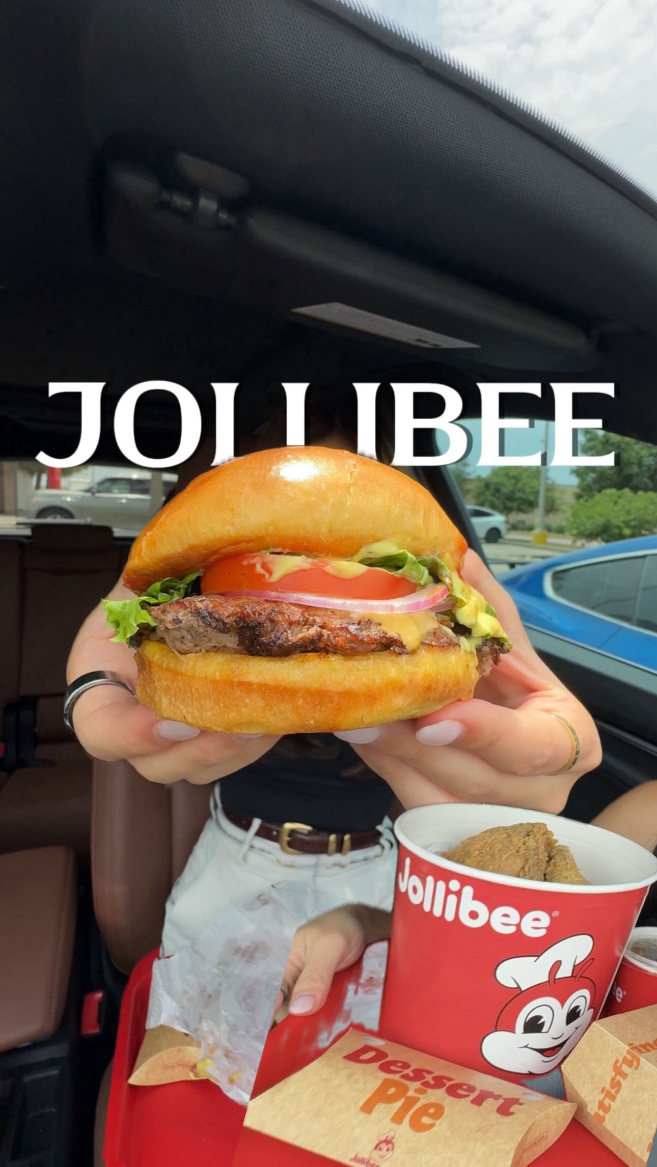 Instagram post by @texaseatsfirst for Jollibee. Caption reads: ✨𝙏𝙀𝙎𝙏𝙄𝙉𝙂 𝘼𝙉𝘿 𝙍𝘼𝙉𝙆𝙄𝙉𝙂 𝙏𝙃𝙀....