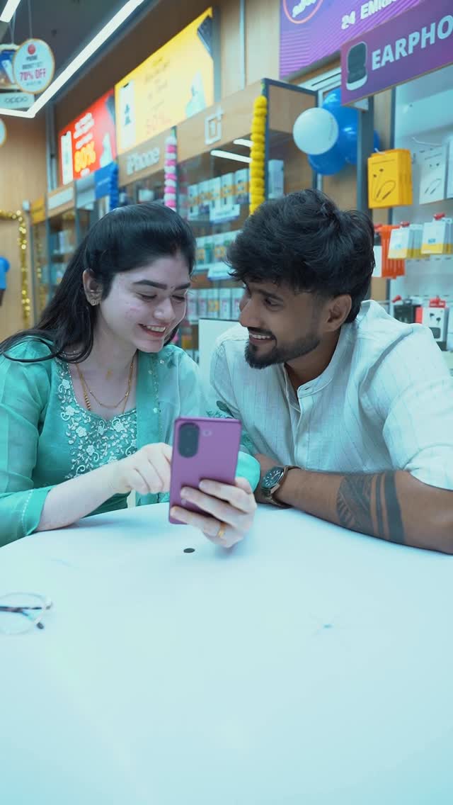 Instagram post by @aravindh.srini for Sangeetha Mobiles. Caption reads: [...] 📍Available now at your nearest Sangeetha....