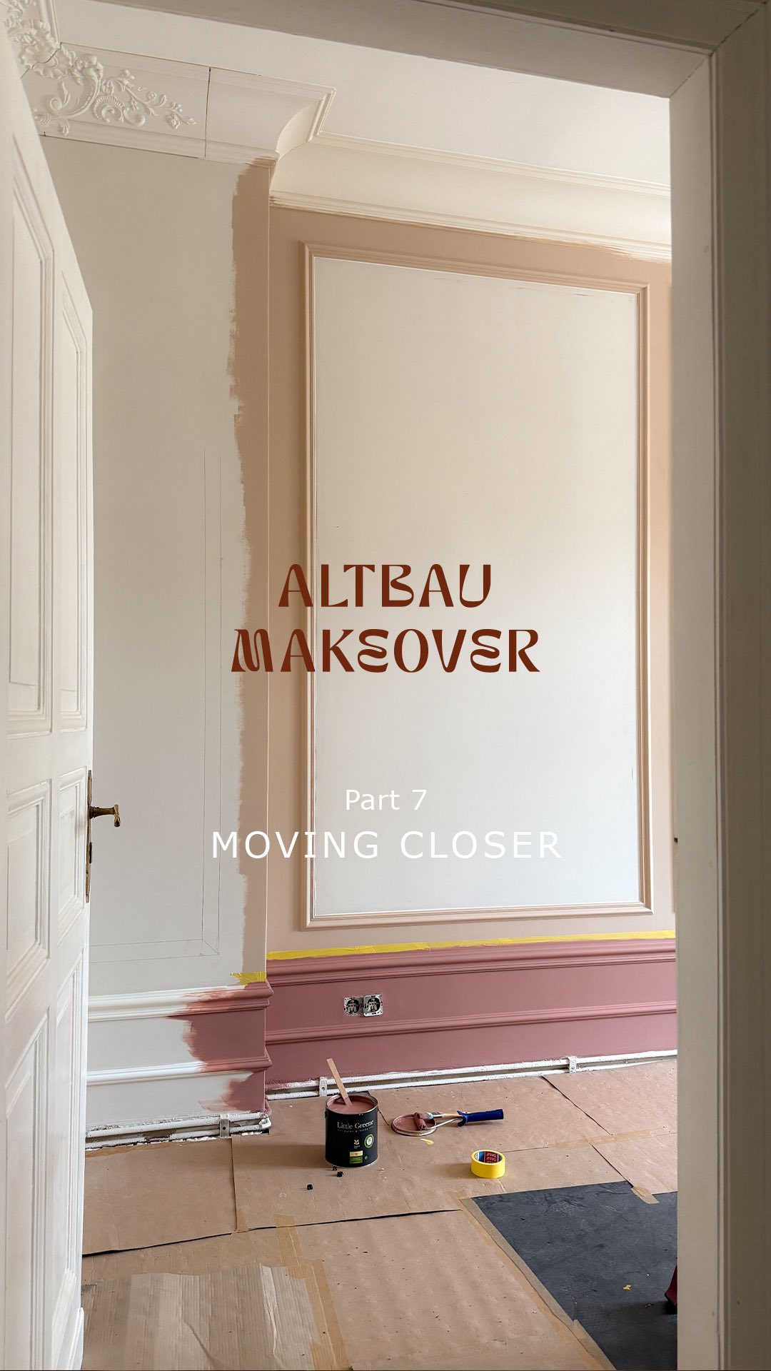 Instagram post by @caropeony for Tylko. Caption reads: Altbau makeover part 7 – Moving closer ✨ Weeks of....