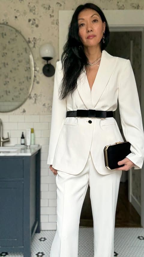 Instagram post by @sparkandpepper for Ann Taylor. Caption reads: From meetings to dinner plans — @anntaylor has me....