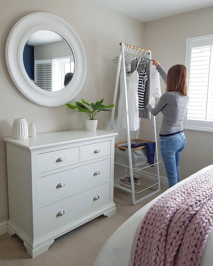 Instagram post by @inspired_byclaire for Brabantia. Caption reads: [AD] How good does my new clothes rack look in....