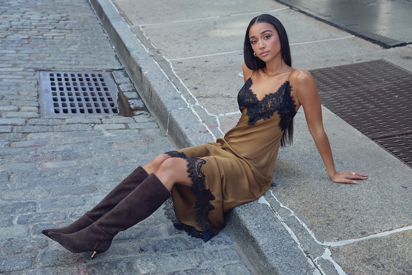 Instagram post by @eloisedufka for Nine West. Caption reads: boot season is my love language @ninewest....