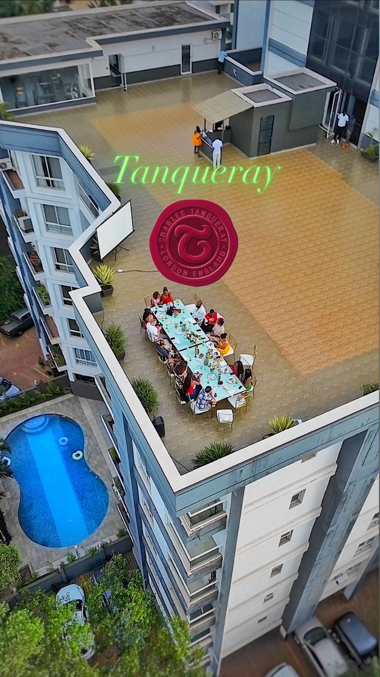 Instagram post by @mamideb for Tanqueray. Caption reads: #AD “Host with the mostest — serving Tanqueray....