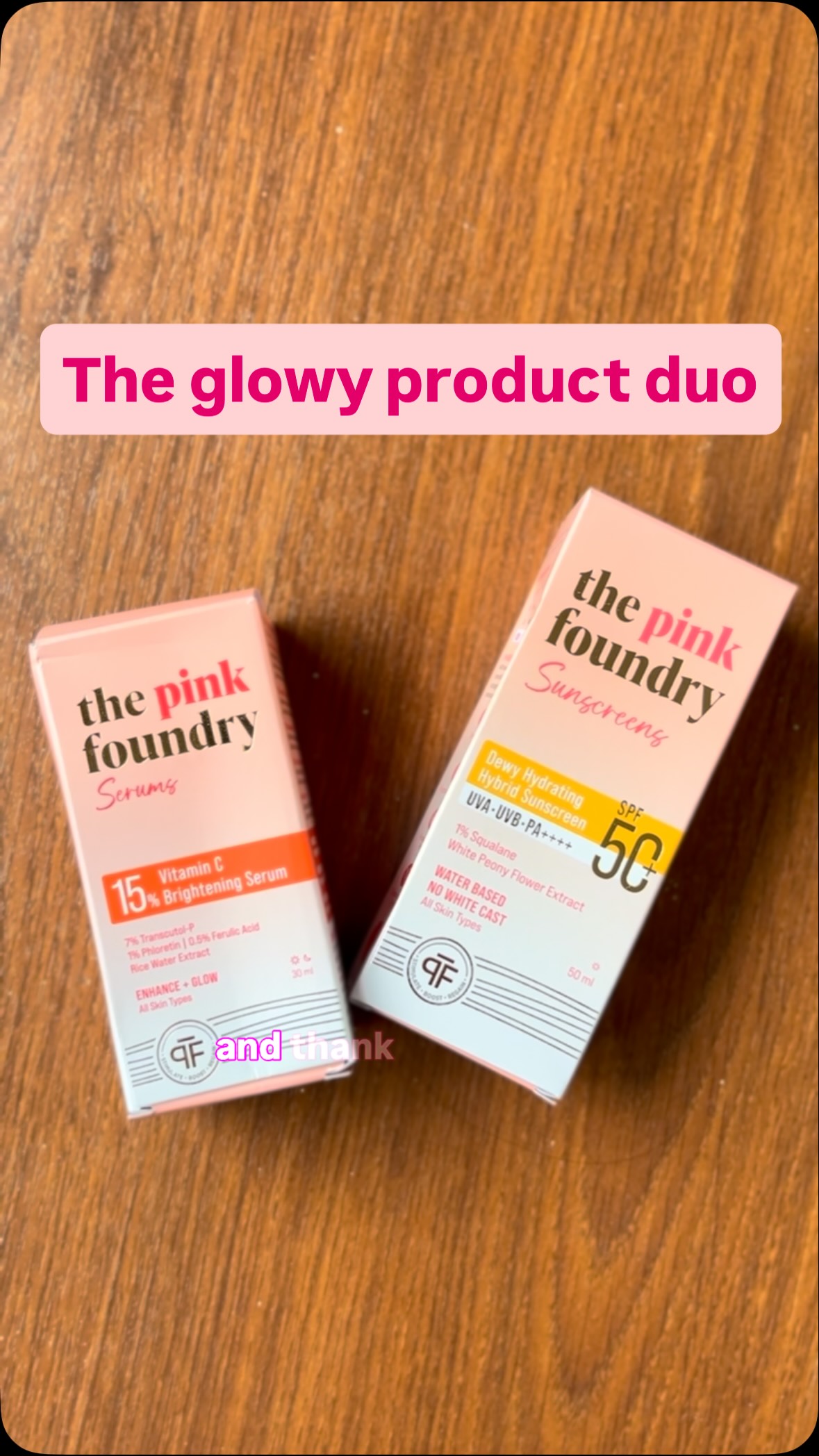 Instagram post by @roop_and_inu for The Pink Foundry. Caption reads: Trust me, these are the products that we all have....