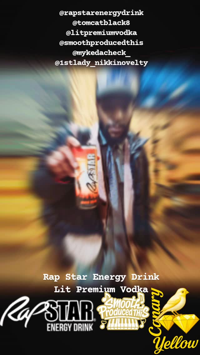 Instagram post by @tomcatblack8 for Rapstar Energy. Caption reads: Thank you @rapstarenergydrink and @tomcatblack8....
