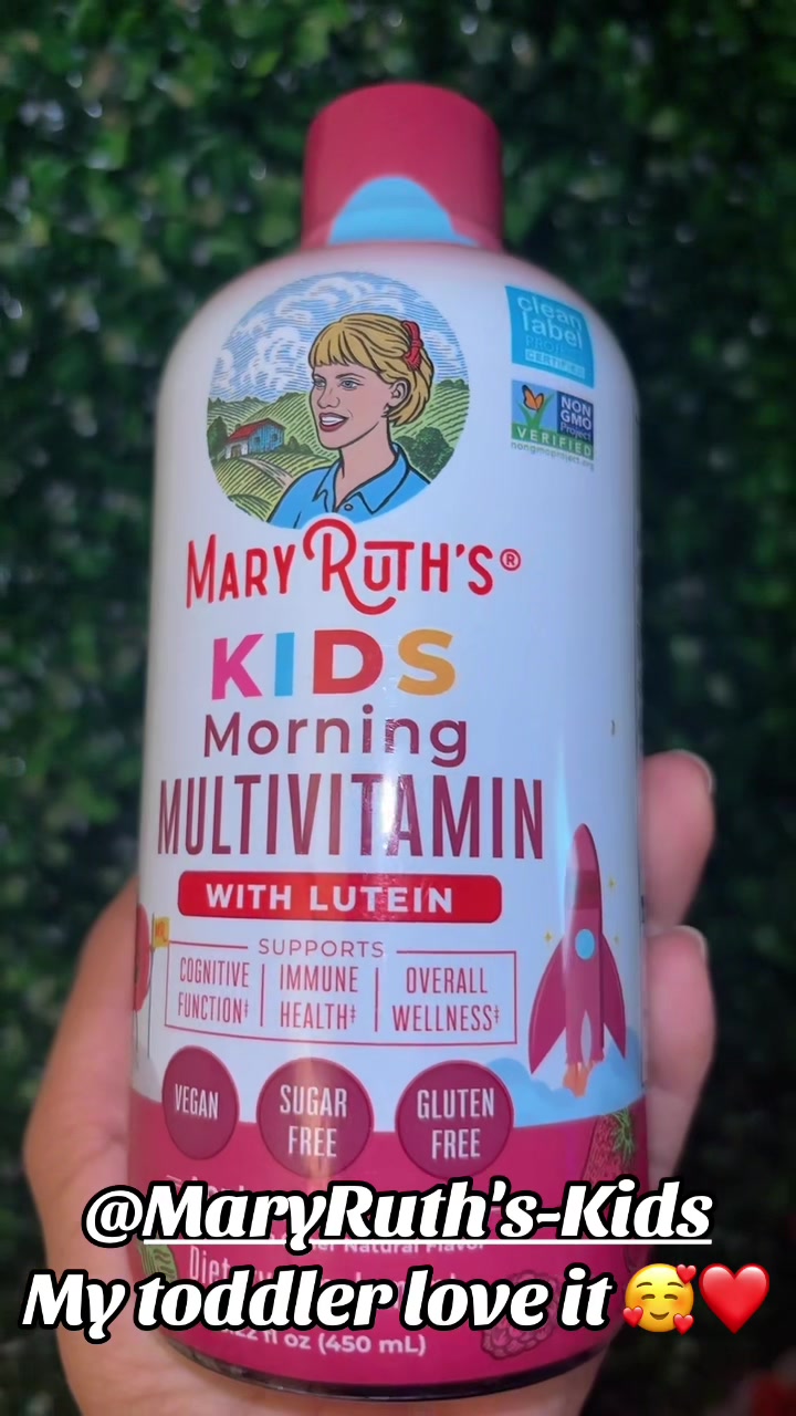 TikTok post by @chrystal.milady for MaryRuth's Kids. Caption reads: @MaryRuth's - Kids #toddlertok #multivitamin #kids....