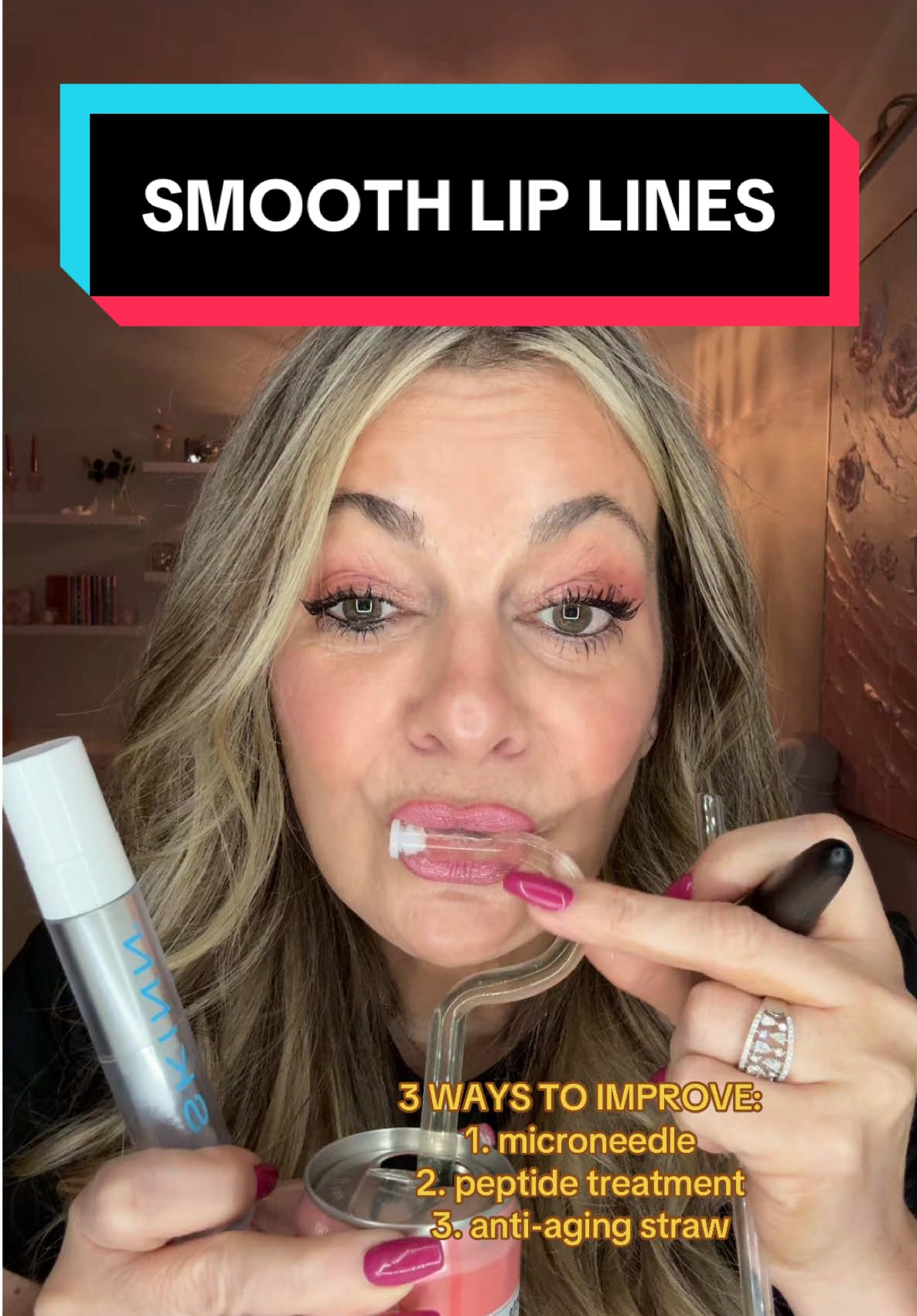 TikTok post by @cristina.noh for Banish. Caption reads: [...] #antiaging @SKINN Cosmetics @BANISH .