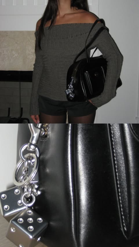 Instagram post by @katcastellano for Coach. Caption reads: @coach twin pocket bag🎲⭐️ @revolve #ad.