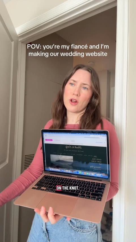 Instagram post by @sarahthebookfairy for The Knot. Caption reads: #ad #sponsored #TheKnotWeddingParty #theknot....