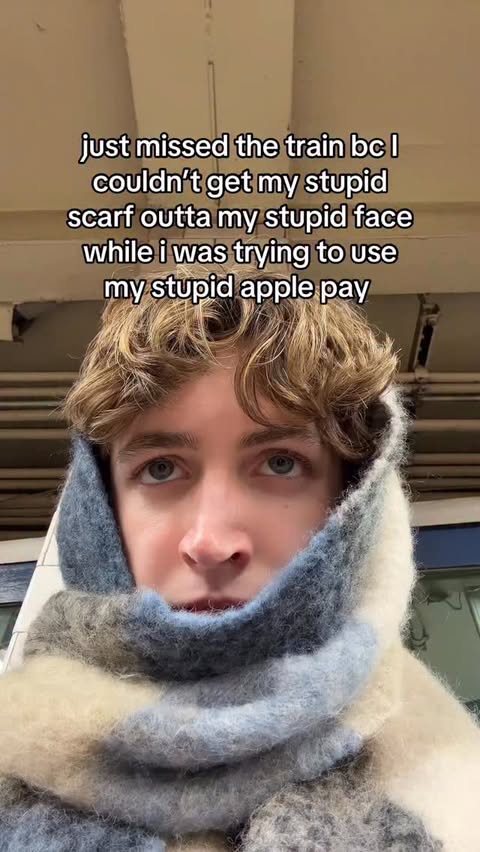 Instagram post by @evan.smitth for Acne Studios. Caption reads: but the scarf is rly cute so idc #newyorkcity.