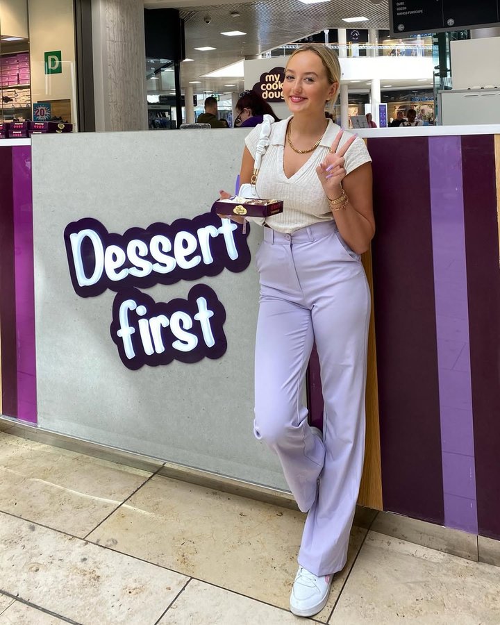 Instagram post by @isabellapmayer for mycookiedough. Caption reads: [...] cookie dough? i think not ... visit....